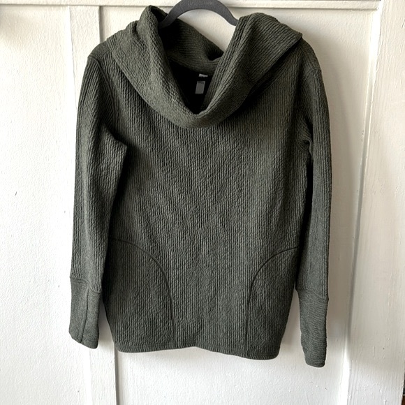 Lululemon Olive Green Ribbed Cowl Neck Sweater Size XS - Picture 2 of 7